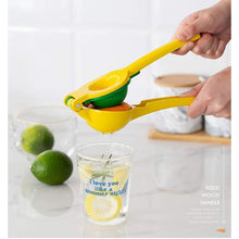 Load image into Gallery viewer, Meidong Lemon Squeezer Lime Handheld Press Manual Juicer Cocktail Mocktail Fruit Press with 2 in 1 Double Layers Yellow
