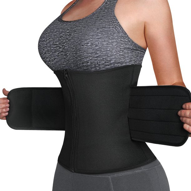 Fitreno Corset Waist Trainer for Women, Sweat Band Waist Trimmer Belt for Body Shaping(Size S)