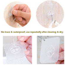Load image into Gallery viewer, Meidong Adhesive Hooks , Kitchen Wall Hooks Heavy Duty 33lb (Max) Nail Free Sticky Hangers with Stainless Hooks , Natural , Reusable Utility , Towel Bath Ceiling Hooks , 30 Packs
