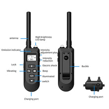 Load image into Gallery viewer, COSMONIC Dog Training Collar Rechargeable Waterproof Remote Dog Training Collar Beep Vibration Shock Electronic Collar Black
