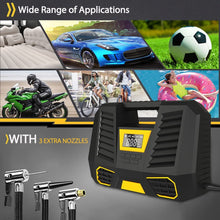 Load image into Gallery viewer, Tire Inflator Portable Air compressor 12V DC Air Pump for Car Tires with Digital Pressure Gauge,150PSI Auto Tire Pump with Emergency LED Light(,Car Air Pump for Bike Basketball and Other Inflatables)
