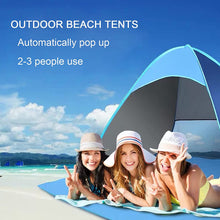 Load image into Gallery viewer, Beach Tent Camping Tent with Tent Stakes, Pop Up Tent for 1-3 Person, Sun Shelters Portable Tent for Family Camping Fishing Picnic
