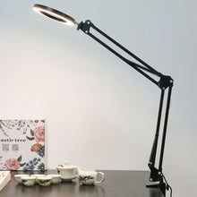 Load image into Gallery viewer, LED Magnifying Lamp with Clamp, 3 Color Modes, 10 -Diopter about 4.3″ Real Glass Lens, Adjustable Swivel Arm Lighted Magnifier Light for Reading Craft Close Work-5X
