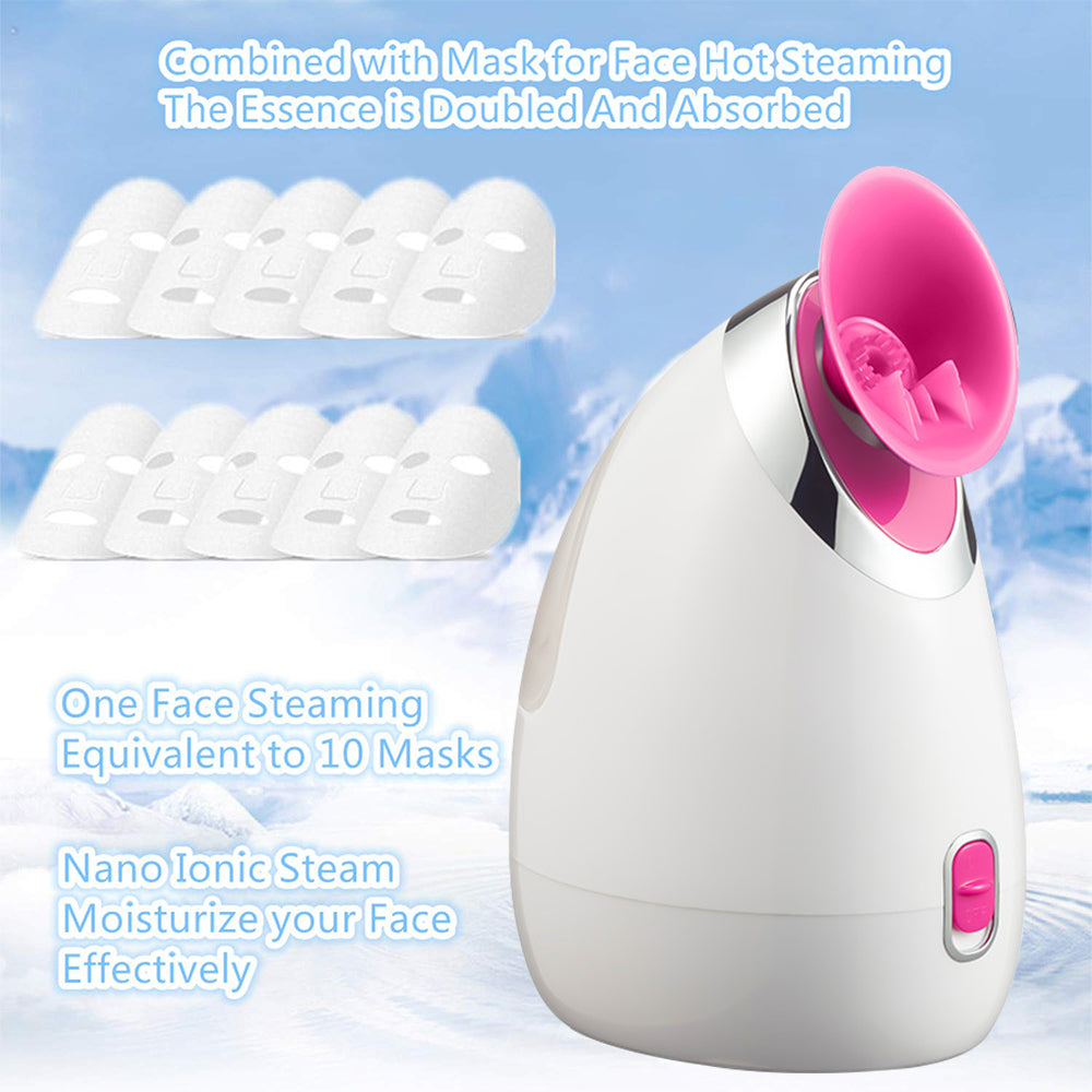 Facial Steamer, Nano Ionic Face Steamer for Facial Deep Cleaning, Humidifier Face Skin Moisturizing, Portable facial steamer Hot Mist Unclogs Pores Home Spa