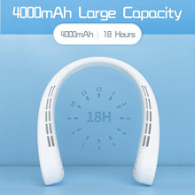 Load image into Gallery viewer, Hand-free Bladeless Neck Fan, Wearable Personal Cooling Fan, USB Rechargeable, 3 Speeds, Lower Noise, 2400mAh Battery Operated Portable Neck Fan for Both Outdoor &amp; Indoor Use
