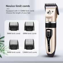 Load image into Gallery viewer, Low Noise Professional Pet Grooming kit, USB Rechargeable Pet Grooming Kit for Dogs Cats with Thick Coats
