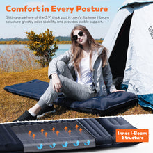 Load image into Gallery viewer, Inflatable Sleeping Pad for Camping, Self Inflating Sleeping Pad with Pillow Lightweight Comfortable and Portable Sleeping Mat for Backpacking, Hiking and Traveling,Navy
