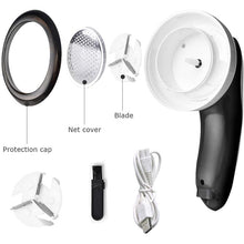 Load image into Gallery viewer, Meidong Upgrade Rechargeable Lint Remover &amp; Fabric Shaver, 3-Leaf Stainless Steel Blades Lint Shaver Defuzzer Pill Fuzz Remover for Clothes, Dryer, Couch, Blanket, Sweater, Furniture
