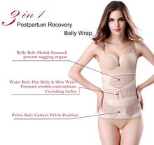 Load image into Gallery viewer, COSMONIC 3 in 1 Postpartum Support - Recovery Belly/waist/pelvis Belt Shapewear Slimming Girdle, Beige, One Size
