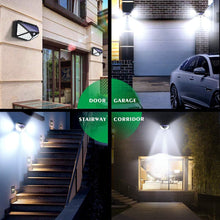 Load image into Gallery viewer, Solar Lights Motion Sensor 100 Led Smart Brightness Control Waterproof IP65 Wireless Lights for Garden Fence Patio Garage Front Door 2 Pack
