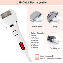Load image into Gallery viewer, Electric Callus Remover Kit Foot File SWTROOM Rechargeable Portable Waterproof 3 Grinding Heads for Hard Dead Dry Skin
