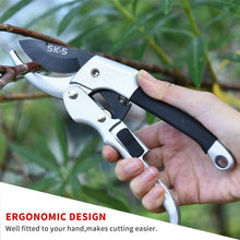 Load image into Gallery viewer, Professional SK-5 Hand Pruning Shears, Hand Pruners, Tree Trimmers Secateurs-Garden Scissors for Garden Art, Bypass Pruning Shears with Safety Lock (Sliver)
