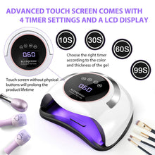 Load image into Gallery viewer, UV LED Nail Lamp - 180W Gel Nail Polish UV Light for Nail Dryer Curing Lamp Faster 4 Timer Setting Professional Portable Handle for Fingernail and Toenail Auto Sensor Nail Machine (180W)
