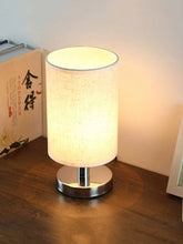 Load image into Gallery viewer, Touch Control Table Lamp for Bedroom 3 Way Dimmable Nightstand Lamp with Fabric Linen Lamp Shade for Living Room, Kids Room, College Dorm, Office (E27 LED Bulb Included)
