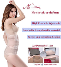 Load image into Gallery viewer, COSMONIC 3 in 1 Postpartum Support - Recovery Belly/waist/pelvis Belt Shapewear Slimming Girdle, Beige, One Size
