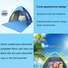 Load image into Gallery viewer, Beach Tent Camping Tent with Tent Stakes, Pop Up Tent for 1-3 Person, Sun Shelters Portable Tent for Family Camping Fishing Picnic
