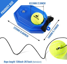 Load image into Gallery viewer, Tennis Trainer Rebound Baseboard with 3 Long Rope Balls Great for Singles Training, Self-Study Practice, Tennis Training Tools for Kids Adults Beginners (Blue)
