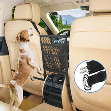 Load image into Gallery viewer, Meidong Car Mesh Organizer 3-Layer Dog Car Net Barrier Car Seat Storage Net Bag Cargo String Net Pouch Holder for Bag Luggage Pets Kids Barrier Disturb Stopper

