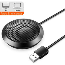 Load image into Gallery viewer, Cosmonic Conference Microphone Portable USB Computer Mic, 360° Omnidirectional Stereo PC Microphone for Computer Desktop Laptop Tablet, Ideal for Conference,Meeting,Gaming,VoIP Calls, Skype
