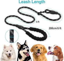 Load image into Gallery viewer, Rope Dog Leash 6FT with Comfortable Padded Handle, Highly Reflective Threads Strong Dog Leash for Puppies Small Medium and Large Dogs
