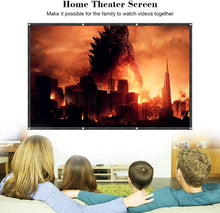 Load image into Gallery viewer, Projector Screen 120 inch 16:9 HD Anti-Crease Portable Projection Screen, Foldable Indoor Outdoor Projector Movies Screen for Home Theater Support Double Sided Projection
