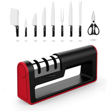 Load image into Gallery viewer, Meidong Kitchen Helper Sharpening Tool 3-Stage kitchen Knife Sharpener System - Coarse, Medium and Fine knife sharpner - for blunt knives resharpening and for every day fine touch-up use

