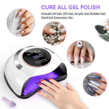 Load image into Gallery viewer, UV LED Nail Lamp - 180W Gel Nail Polish UV Light for Nail Dryer Curing Lamp Faster 4 Timer Setting Professional Portable Handle for Fingernail and Toenail Auto Sensor Nail Machine (180W)
