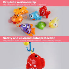 Load image into Gallery viewer, COSMONIC 15 Packs Bath Toy Fishing Floating Squirts Toy and Water Scoop with Organizer Bag, BPA Free Fish Net Game in Bathtub Time for Kids, Bathroom Fish Set
