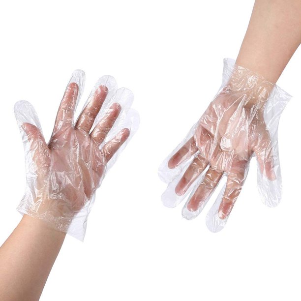 (5*100) Disposable Transparent Barbecue Gloves Work for Food Service gloves,Cooking, Cleaning, Hair Coloring, Painting,BBQ,Food Handling