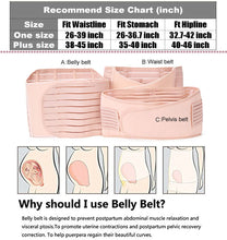Load image into Gallery viewer, COSMONIC 3 in 1 Postpartum Support - Recovery Belly/waist/pelvis Belt Shapewear Slimming Girdle, Beige, One Size
