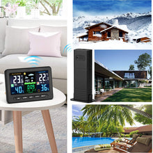 Load image into Gallery viewer, Wireless Weather Station with Outdoor Remote Sensor in/Out Temperature and Humidity Alarm Clock Calendar Weather Forecaster with Color LCD Display
