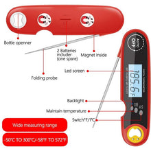 Load image into Gallery viewer, Meidong Digital Instant Read Meat Thermometer with Long Probe -Kitchen Cooking Thermometer for Food Cooking Grilling BBQ Smoker Grill Kitchen Oil Candy Thermometer with Whisk (Battery Not Included)
