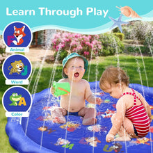 Load image into Gallery viewer, Meidong Splash Pad Sprinkler for Kids Toddlers 68" Splash Water Pad,Outdoor Swimming Pool Splash Play Mat Water Toys for Children for Fun Games Learning Blue
