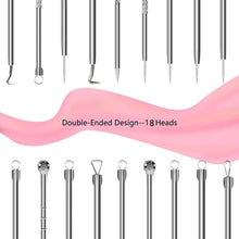 Load image into Gallery viewer, 9 In 1 Pimple Popper Tool, Blackhead Remover Tool Kit,Comedone Extractor Acne Removal Tool for Nose Face Skin with PU Bag
