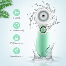 Load image into Gallery viewer, Meidong Facial Cleansing Brush, Face Cleansing Brush, Exfoliating Brush Face Brush Water-proof Face 2-Speed &amp; 2 Brush Heads for Gentle/Deep Cleansing, Exfoliating, Blackhead Removing
