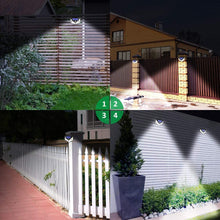 Load image into Gallery viewer, Solar Lights Motion Sensor 100 Led Smart Brightness Control Waterproof IP65 Wireless Lights for Garden Fence Patio Garage Front Door 2 Pack
