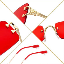 Load image into Gallery viewer, Sunglasses 90s Frameless Rectangle Tinted Lens Eyewear Candy Color Glasses for Women Men

