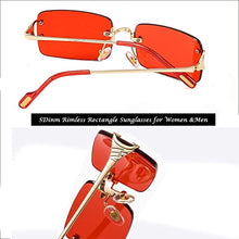 Load image into Gallery viewer, Sunglasses 90s Frameless Rectangle Tinted Lens Eyewear Candy Color Glasses for Women Men
