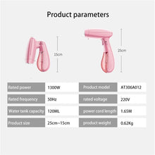 Load image into Gallery viewer, COSMONIC Hanging Ironing Machine Plastic Metal Handheld Transparent Water Tank Travel Foldable Large Capacity High Household Cotton Cloth Ironing Portable Bed Sheets Dormitory Curtains(Pink)
