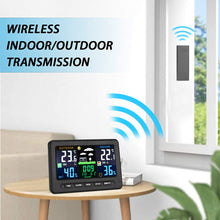 Load image into Gallery viewer, Wireless Weather Station with Outdoor Remote Sensor in/Out Temperature and Humidity Alarm Clock Calendar Weather Forecaster with Color LCD Display
