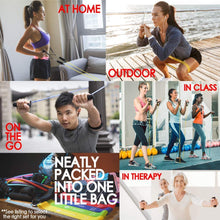 Load image into Gallery viewer, Resistance Bands Set (11pcs), Exercise Bands with Door Anchor, Handles, Waterproof Carry Bag, Legs Ankle Straps for Resistance Training, Physical Therapy, Home Workouts
