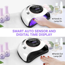 Load image into Gallery viewer, UV LED Nail Lamp - 180W Gel Nail Polish UV Light for Nail Dryer Curing Lamp Faster 4 Timer Setting Professional Portable Handle for Fingernail and Toenail Auto Sensor Nail Machine (180W)
