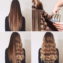 Load image into Gallery viewer, Hair Curling Iron, 3 Barrel Curling Iron Wand,Ceramic Tourmaline Triple Barrels, Dual Voltage Hair Crimper Temperature Adjustable 25mm Hair Crimper,Hair Waving Styling Tools for Women &amp; Girls (Gold)
