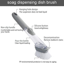 Load image into Gallery viewer, Dish Scrub Brush, Soap Dish Wand Refills Sponge, Replaceable Refills Sponges Brush Heads,Reusable for Sink Pot Kitchen Cleaning Including 2 Dish Brush and 2 Replacement Sponge Head
