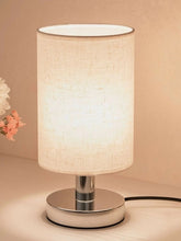 Load image into Gallery viewer, Touch Control Table Lamp for Bedroom 3 Way Dimmable Nightstand Lamp with Fabric Linen Lamp Shade for Living Room, Kids Room, College Dorm, Office (E27 LED Bulb Included)
