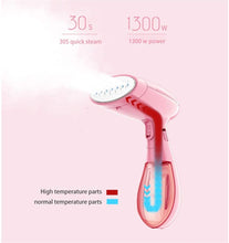 Load image into Gallery viewer, COSMONIC Hanging Ironing Machine Plastic Metal Handheld Transparent Water Tank Travel Foldable Large Capacity High Household Cotton Cloth Ironing Portable Bed Sheets Dormitory Curtains(Pink)
