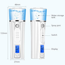 Load image into Gallery viewer, Handy Nano Facial Mister with Skin Analyzer Moisture Tester, Portable Nano Mist Sprayer Atomization Eyelash Extensions Steamer Mister,Mini Cool with Large Capacity,Face Moisturizing
