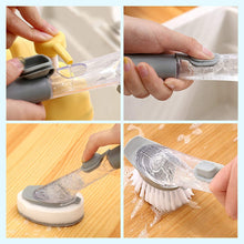 Load image into Gallery viewer, Dish Scrub Brush, Soap Dish Wand Refills Sponge, Replaceable Refills Sponges Brush Heads,Reusable for Sink Pot Kitchen Cleaning Including 2 Dish Brush and 2 Replacement Sponge Head
