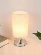Load image into Gallery viewer, Touch Control Table Lamp for Bedroom 3 Way Dimmable Nightstand Lamp with Fabric Linen Lamp Shade for Living Room, Kids Room, College Dorm, Office (E27 LED Bulb Included)
