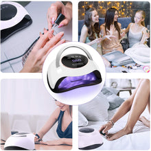 Load image into Gallery viewer, UV LED Nail Lamp - 180W Gel Nail Polish UV Light for Nail Dryer Curing Lamp Faster 4 Timer Setting Professional Portable Handle for Fingernail and Toenail Auto Sensor Nail Machine (180W)

